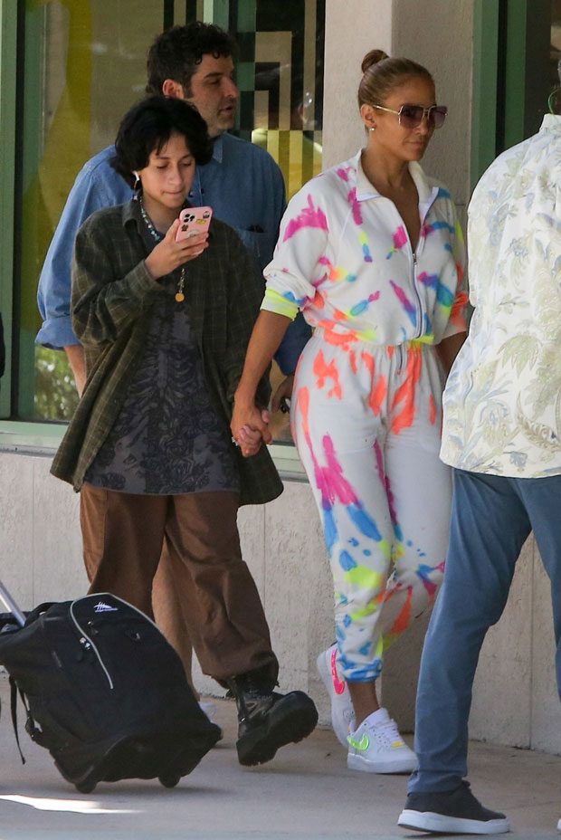 Jennifer Lopez Wears Tie Dye Outfit With Max & Emme In Miami: Pics