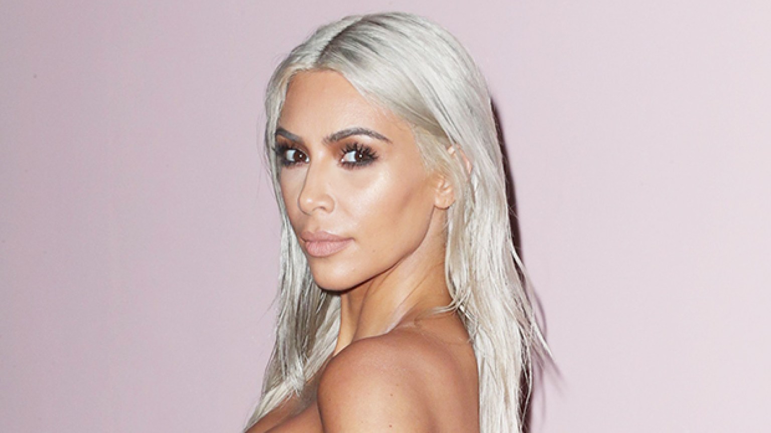 Kim Kardashian Rocks Bleached Blonde Eyebrows For New Skims Photos Hollywood Life 