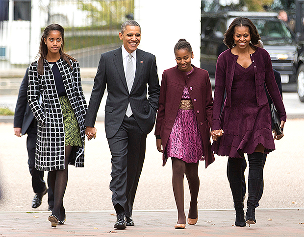 malia, barack, sasha, and michelle obama