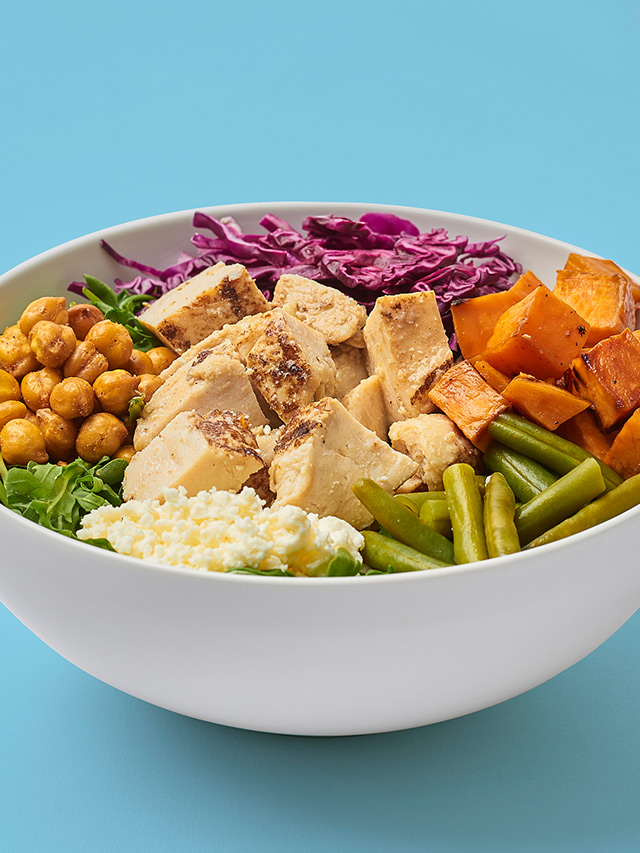 Jeff Mauro’s Recipe for Chicken & Hot Honey Sweet Potato Bowl