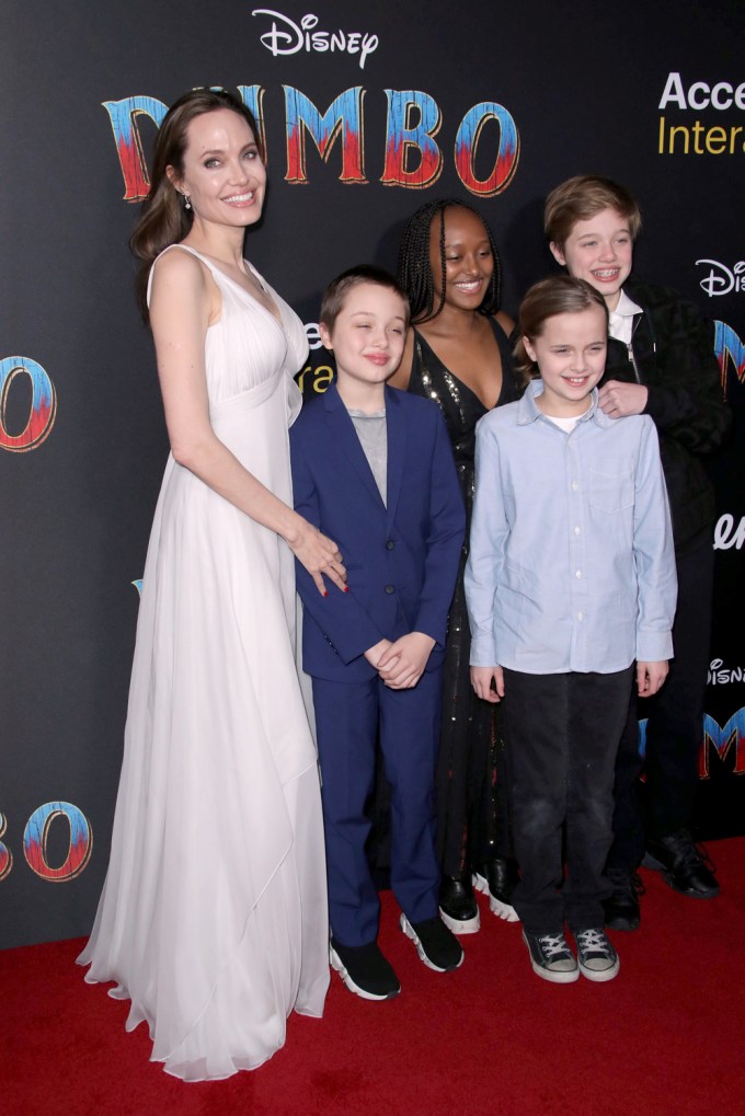 Angelina Jolie & Kids At The ‘Dumbo’ Premiere