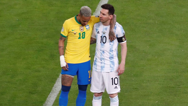 Lionel Messi Embraces Former Teammate Neymar After Argentina Beats Brazil In Copa America Cup