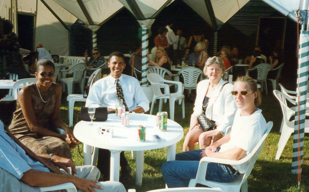 Michelle Obama at the wedding of Ian Manners to Obama's half-sister Auma.