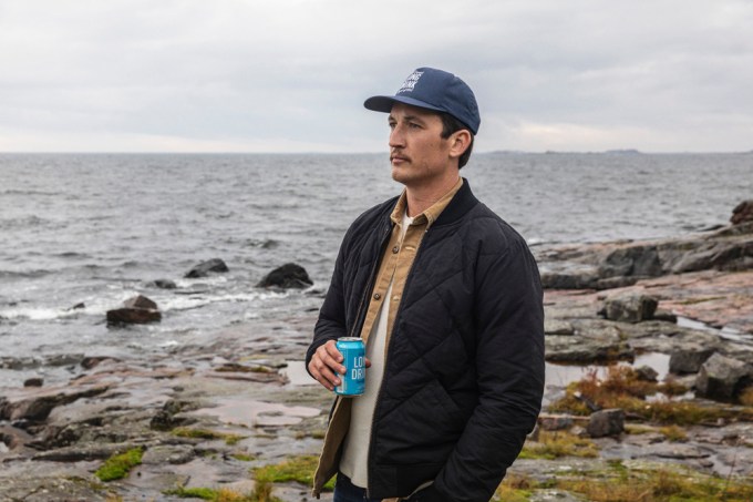 Miles Teller sips on his The Finnish Long Drink