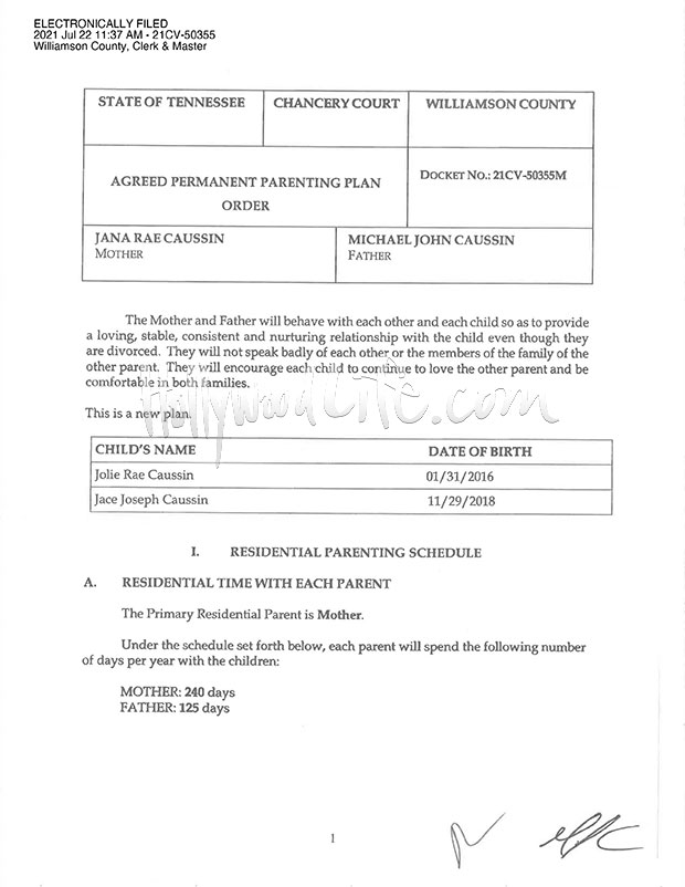 jana kramer and michael caussin divorce document