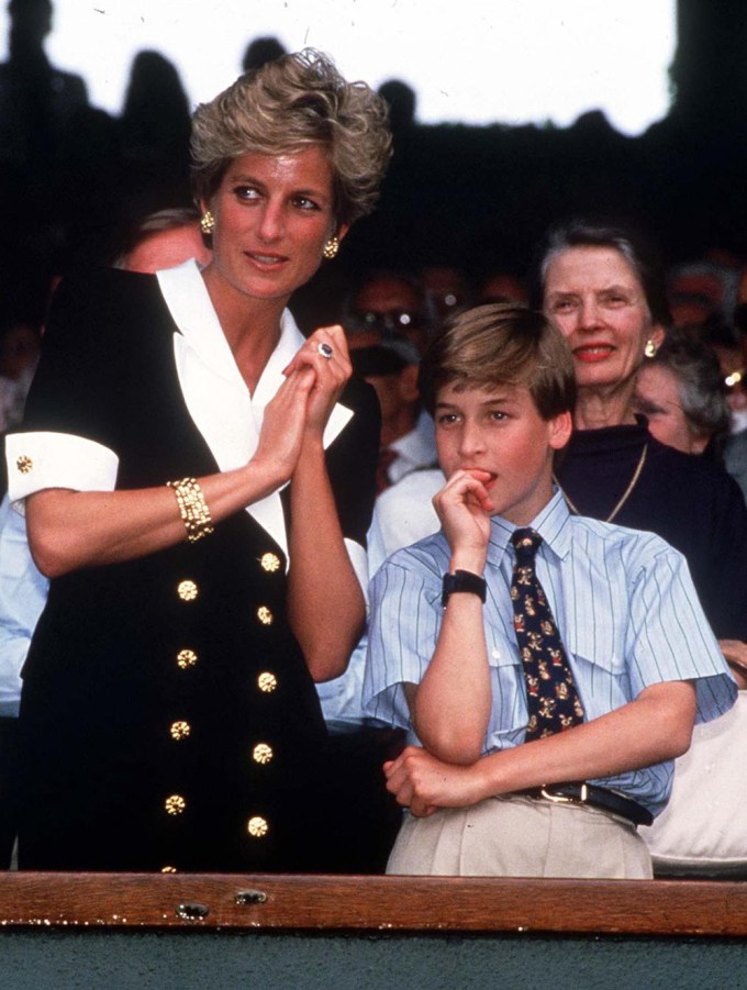 Prince William With His Mom Princess Diana At Wimbledon (1994)