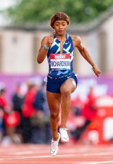 Sha'Carri Richardson during the 100m heats; Gateshead International Stadium, Gateshead, Tyne and Wear, England; Muller Diamond League Grand Prix Athletics, Gateshead.
Diamond League Athletics, Gateshead, UK - 23 May 2021