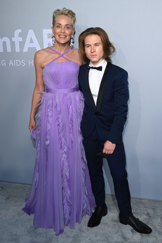 Sharon Stone and her son Roan at the amfAR Gala