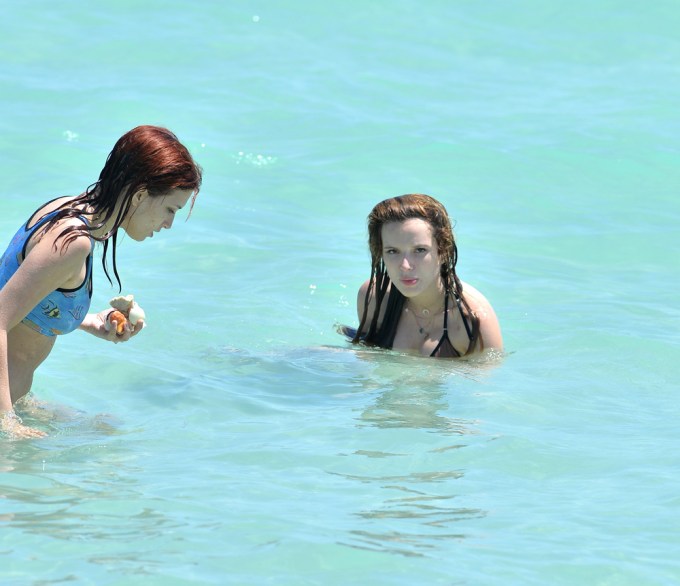 Bella and Dani Thorne in the water