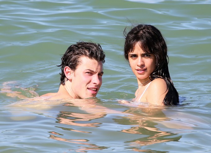 Camila Cabello and Shawn Mendes in the water