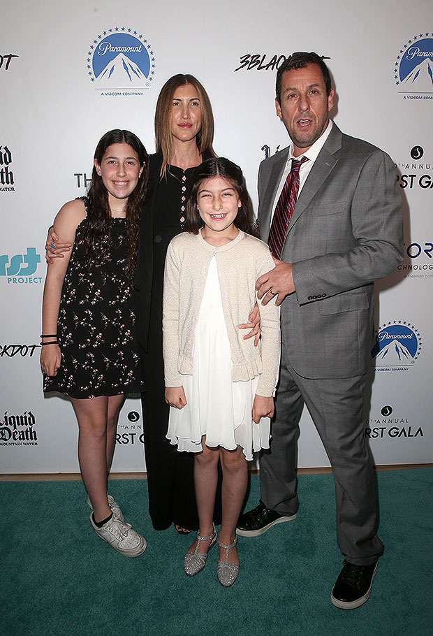 adam sandler with wife jackie and daughters