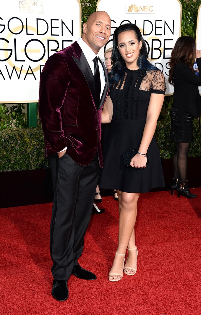 Dwayne ‘The Rock’ Johnson & Daughter At The 2016 Golden Globes