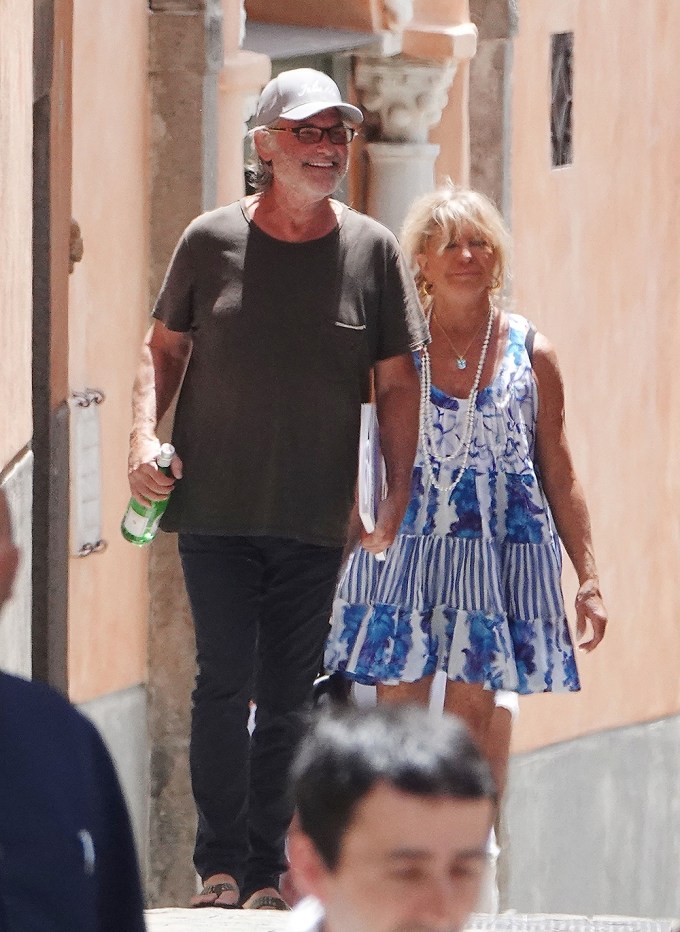 Kurt Russell and Goldie Hawn look in great spirits while pictured on holiday in Italy