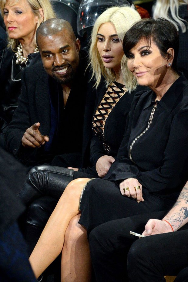 Kris Jenner, Kim Kardashian og Kanye West