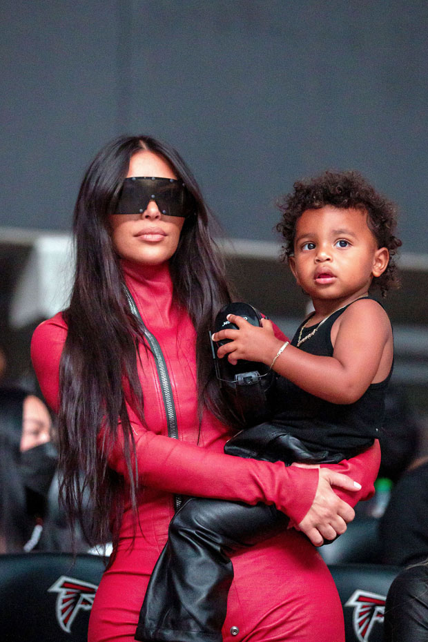 Kim Kardashian Snuggles Psalm, 2, At Kanye West's 'Donda ...