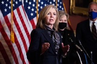 Senator Marsha Blackburn (R-TN) speaks during a press conference after President Trump's Supreme Court nominee Judge Amy Coney Barrett was confirmed by the Senate as the 115th justice to the Supreme Court, on Capitol Hill in Washington, DC, USA, 26 October 2020.
Supreme Court nominee Judge Amy Coney Barrett confirmed by Senate, Washington Dc, USA - 26 Oct 2020