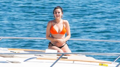 Selena Gomez wearing a mismatched bikini