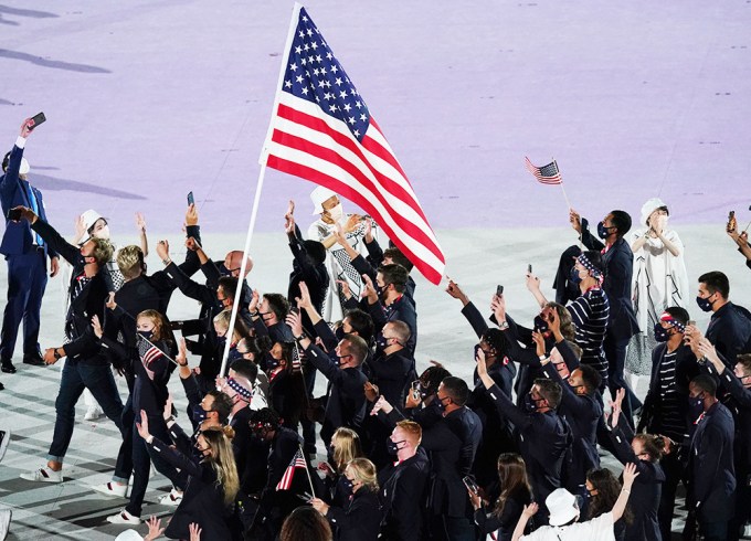 Team USA walking in the Opening Ceremony