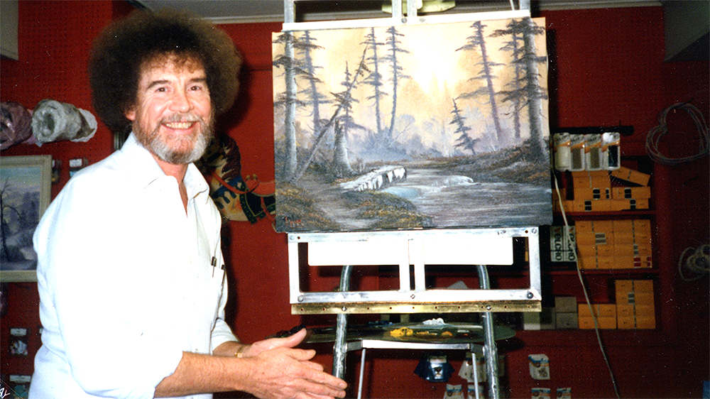 BOB ROSS: HAPPY ACCIDENTS, BETRAYAL & GREED, Bob Ross, 1990s, 2021. © Netflix /Courtesy Everett Collection