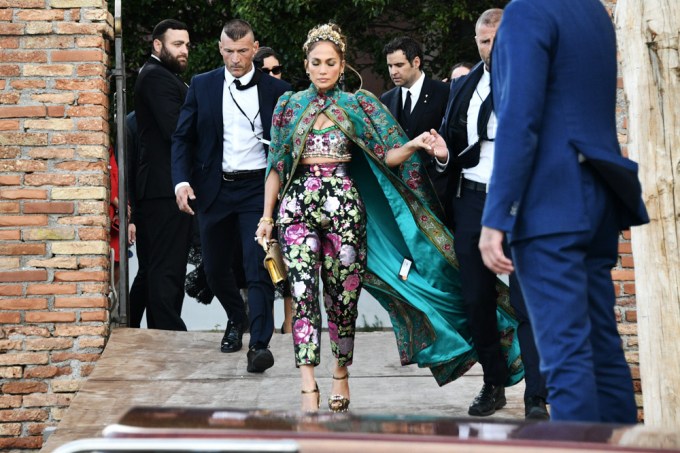 Jennifer Lopez rocking a floral fashion choice