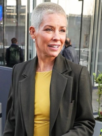 London, UNITED KINGDOM  - Actress Evangeline Lilly, who added extra height in platform shoes and was sporting striking cropped hair, was seen stepping out from Virgin Radio in London.Pictured: Evangeline LillyBACKGRID USA 15 FEBRUARY 2023 BYLINE MUST READ: Mattpapz / BACKGRIDUSA: +1 310 798 9111 / usasales@backgrid.comUK: +44 208 344 2007 / uksales@backgrid.com*UK Clients - Pictures Containing ChildrenPlease Pixelate Face Prior To Publication*