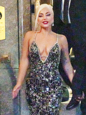 Lady Gaga Is a Rock Star in Plunging Bodysuit Covered in Sequins