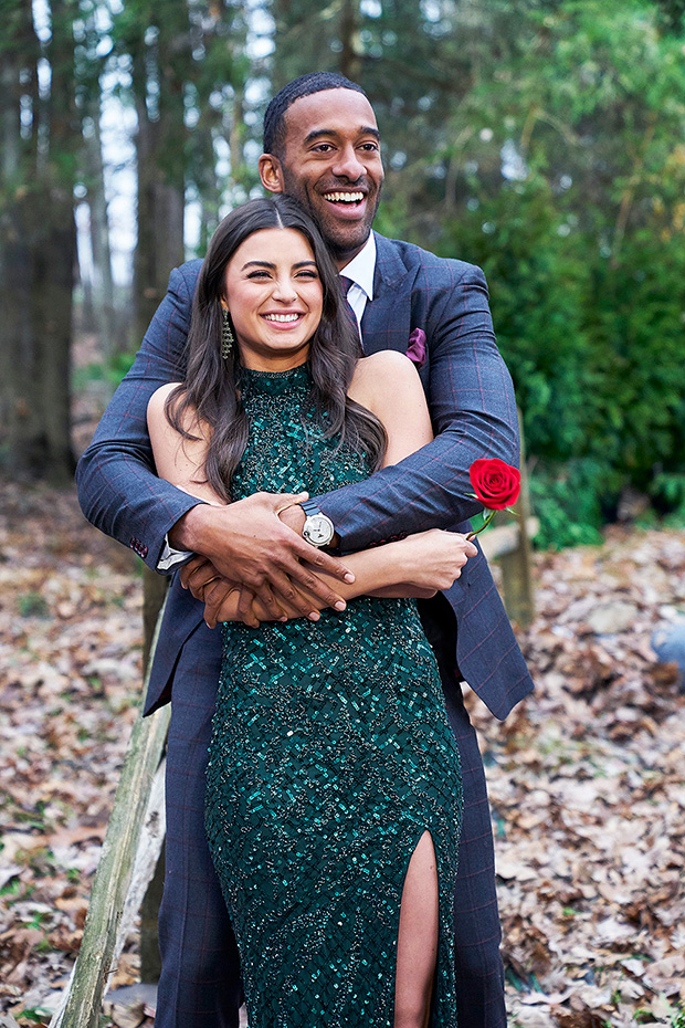 Bachelor vet Matt James cuddles with his girlfriend Rachael Kirkconnell