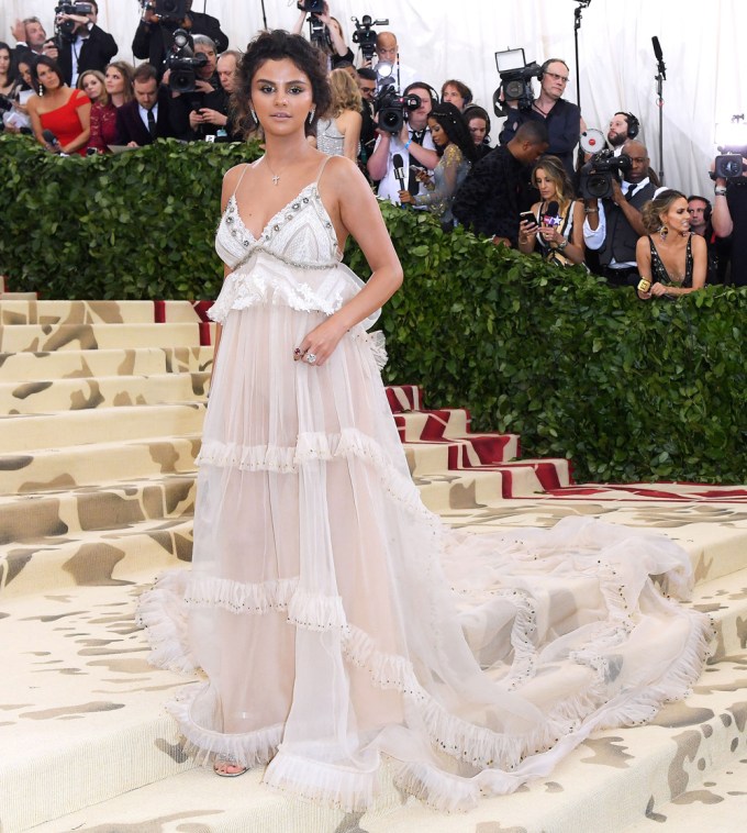 Selena Gomez Wears Coach Dress at 2018 Met Gala