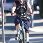 EXCLUSIVE: Andrew Dice Clay rides his bicycle through the streets of L.A. after announcing his upcoming stand-up comedy tour with Roseanne Barr