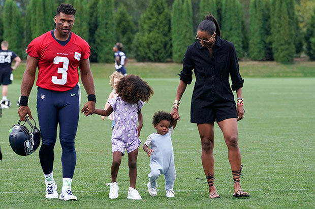 Ciara brings kids to visit Russell Wilson at Broncos training camp