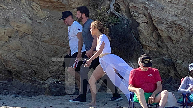 Jennifer Lopez & Ben Affleck Hold Hands On Beach Stroll With Pal Matt Damon — Photos