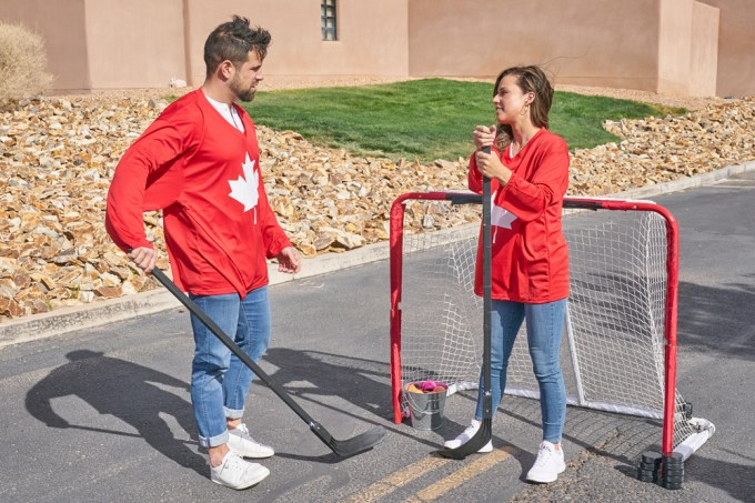Katie Thurston & Blake Moynes Playing Hockey