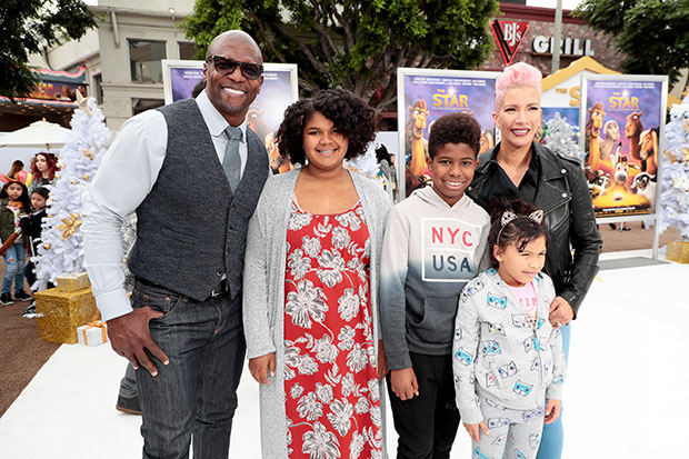 Terry Crews with wife Rebecca & kids
