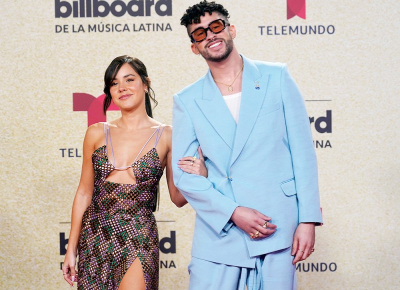 Bad Bunny Gabriela Berlingeri 21 Billboard Latin Music Awards See Photos Of Rosalia More Hollywood Life