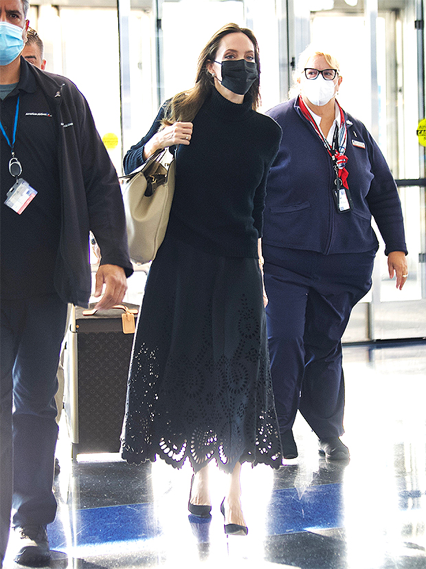Angelina Jolie Wore Fall's #1 Dress Trend to the Airport
