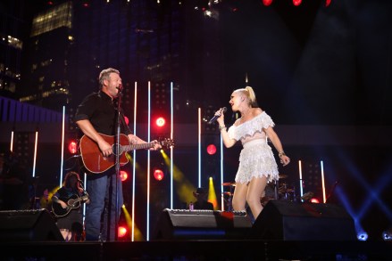 Blake Shelton and Gwen Stefani perform at “CMA Summer Jam” on Tuesday, July 27, 2021 at Ascend Amphitheater in downtown Nashville. "CMA Summer Jam" airs on ABC Thursday, September 2, 2021.