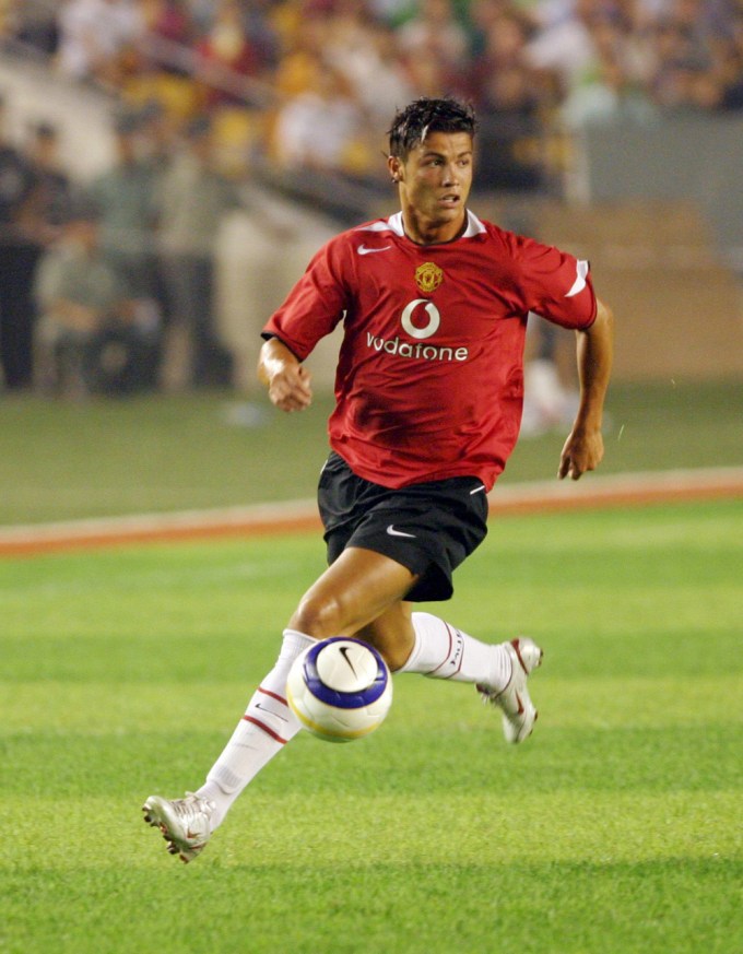 Cristiano Ronaldo plays in a 2005 match