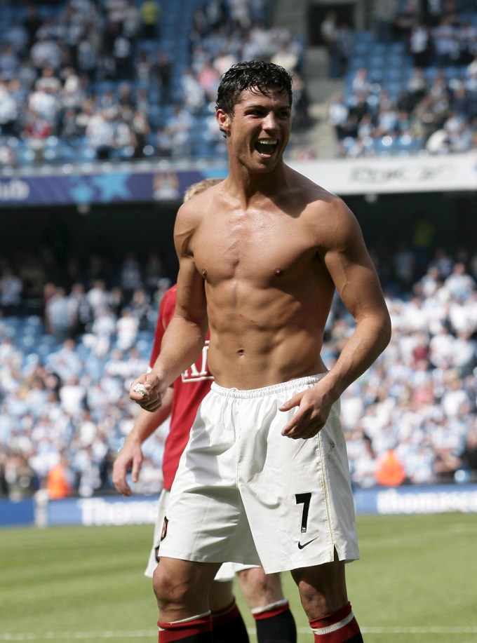 Cristiano Ronaldo celebrates a win against Manchester City