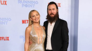 Kate Hudson, Danny Fujikawa at Netflix's "Running Point" Premiere held at The Egyptian Theatre on February 13, 2025 in Los Angeles, California. (Photo by River Callaway/Variety via Getty Images)