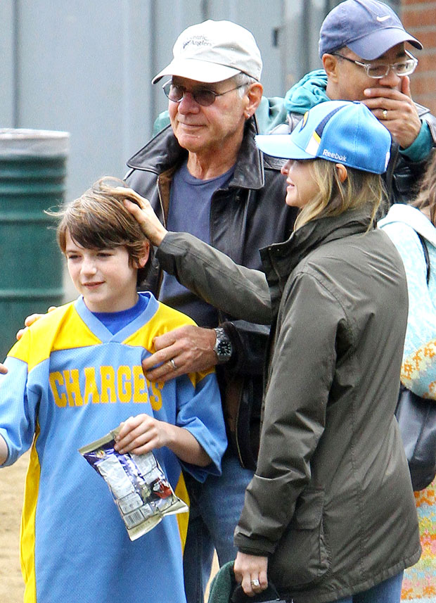 Harrison Ford, Calista Flockhart, and son Liam