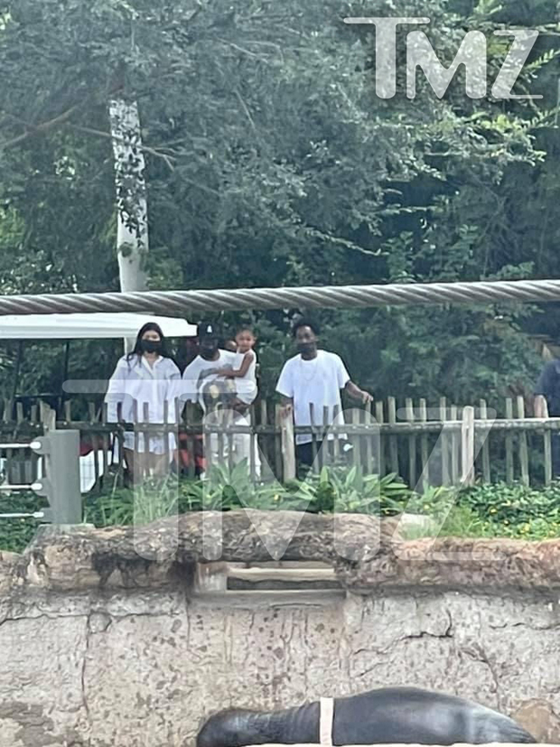 Kylie Jenner, Travis Scott, and Stormi Webster at the Houston Zoo