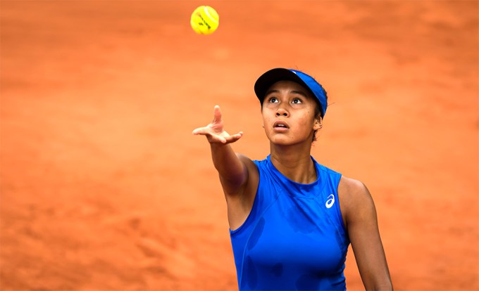 Leylah Fernandez at the Juniors final of 2019 French Open