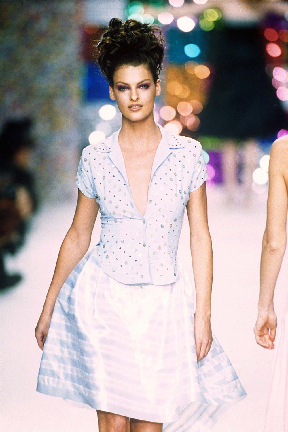 Linda Evangelista walks the runway during the Chanel Ready to Wear