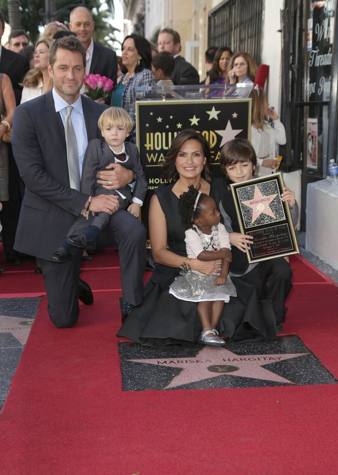Mariska Hargitay With Her Family On The Hollywood Walk Of Fame