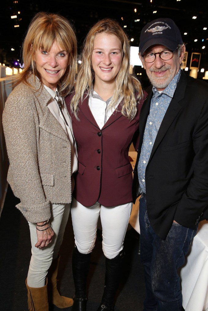 Steven Spielberg With Wife Kate And Daughter Destry In 2015