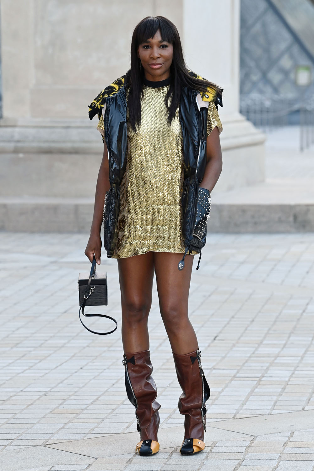Venus Williams Wows in Fierce Blue Dress & Boots at Louis Vuitton