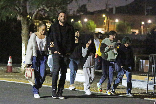 J.Lo & Ben Affleck Take Children Max & Emme, 13, & Seraphina, 12, & Violet, 15, To Outside Film