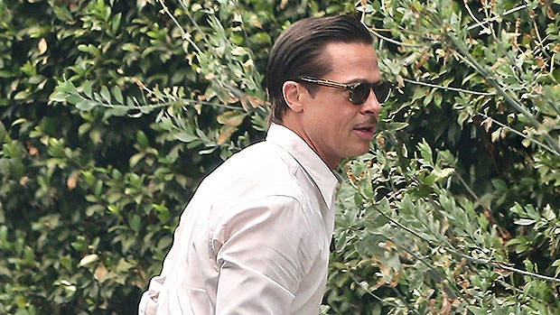 Brad Pitt Rocks Slicked Back Hair On Film Set: Photo – Hollywood Life