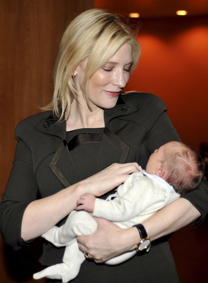 Cate Blanchett Holds Newborn Ignatius Martin Upton