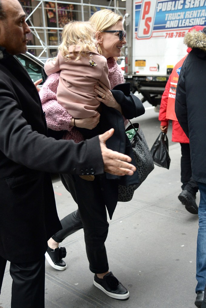 Cate Blanchett Carries Daughter Edith In New York City